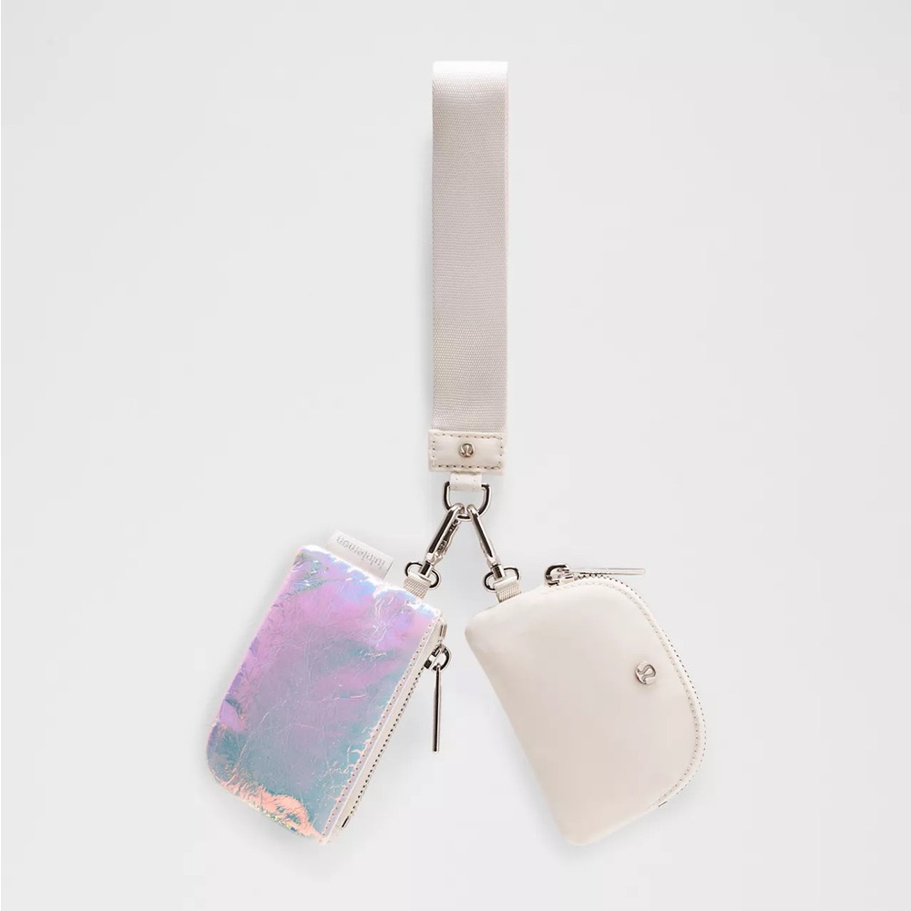 lululemon athletica Iridescent Pink & Cream Double Pouch Wristlet